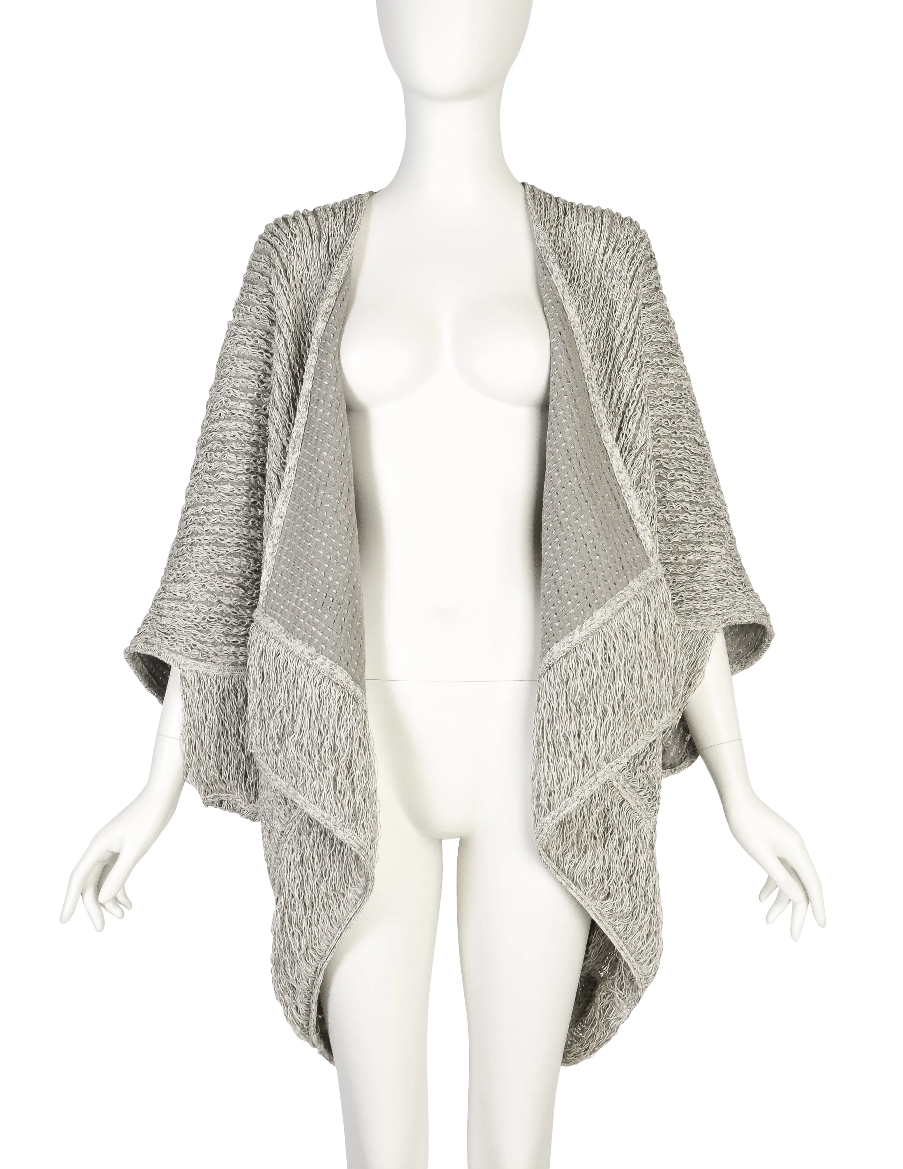 Issey Miyake Vintage SS 1984 Rare Special Grey White String Chain Weave Cocoon Jacket