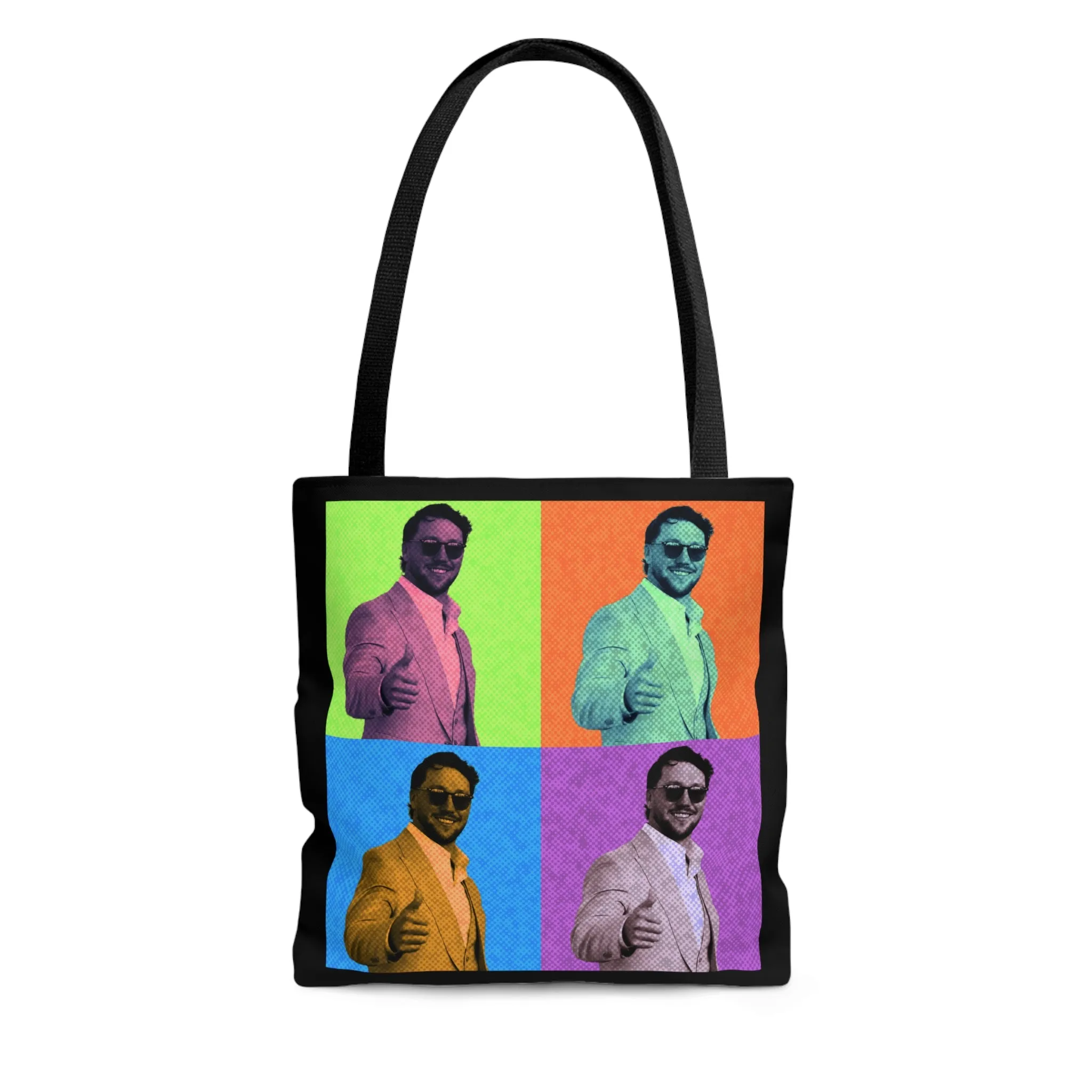 Josh Allen Pop Art Tote Bag, Buffalo Football Bag