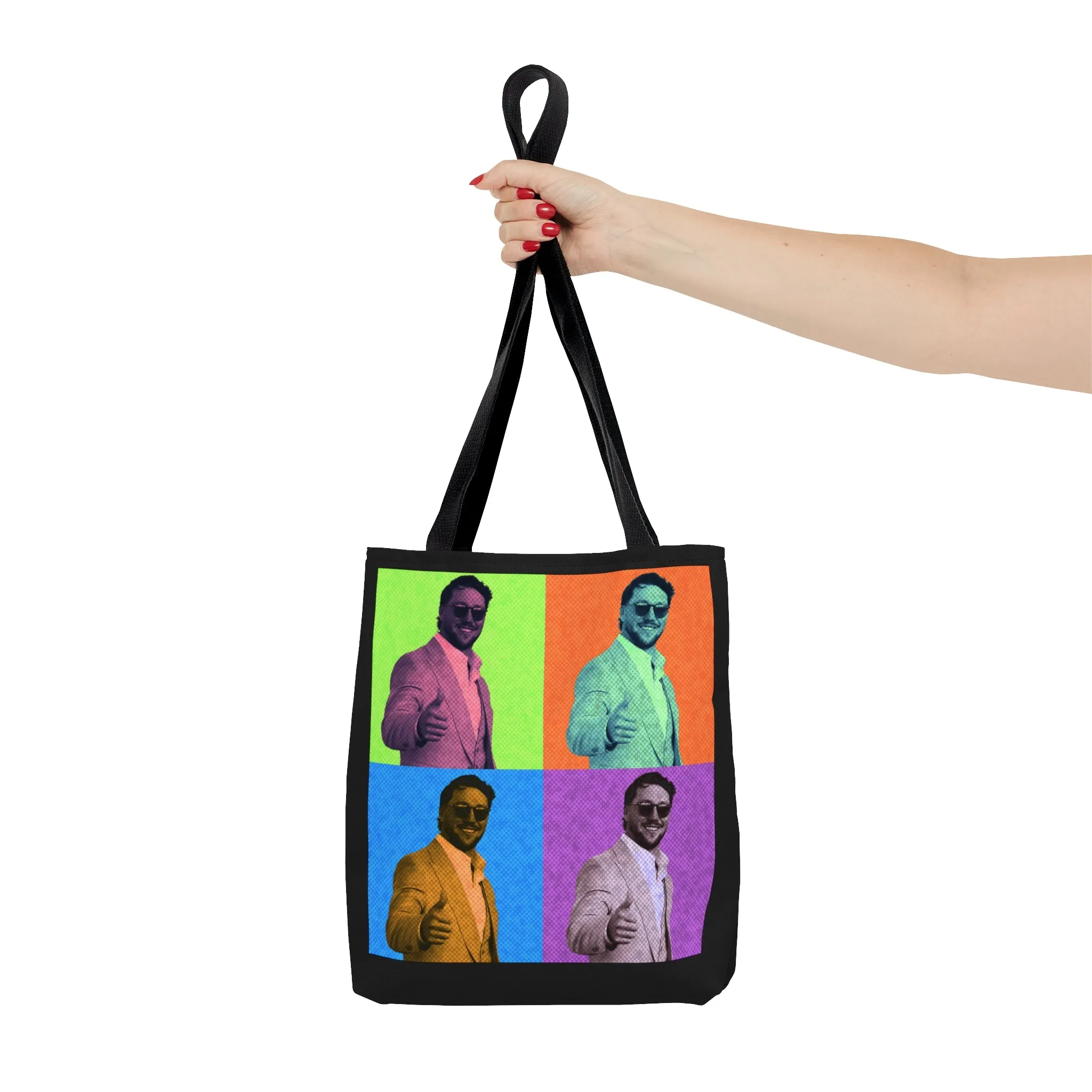 Josh Allen Pop Art Tote Bag, Buffalo Football Bag