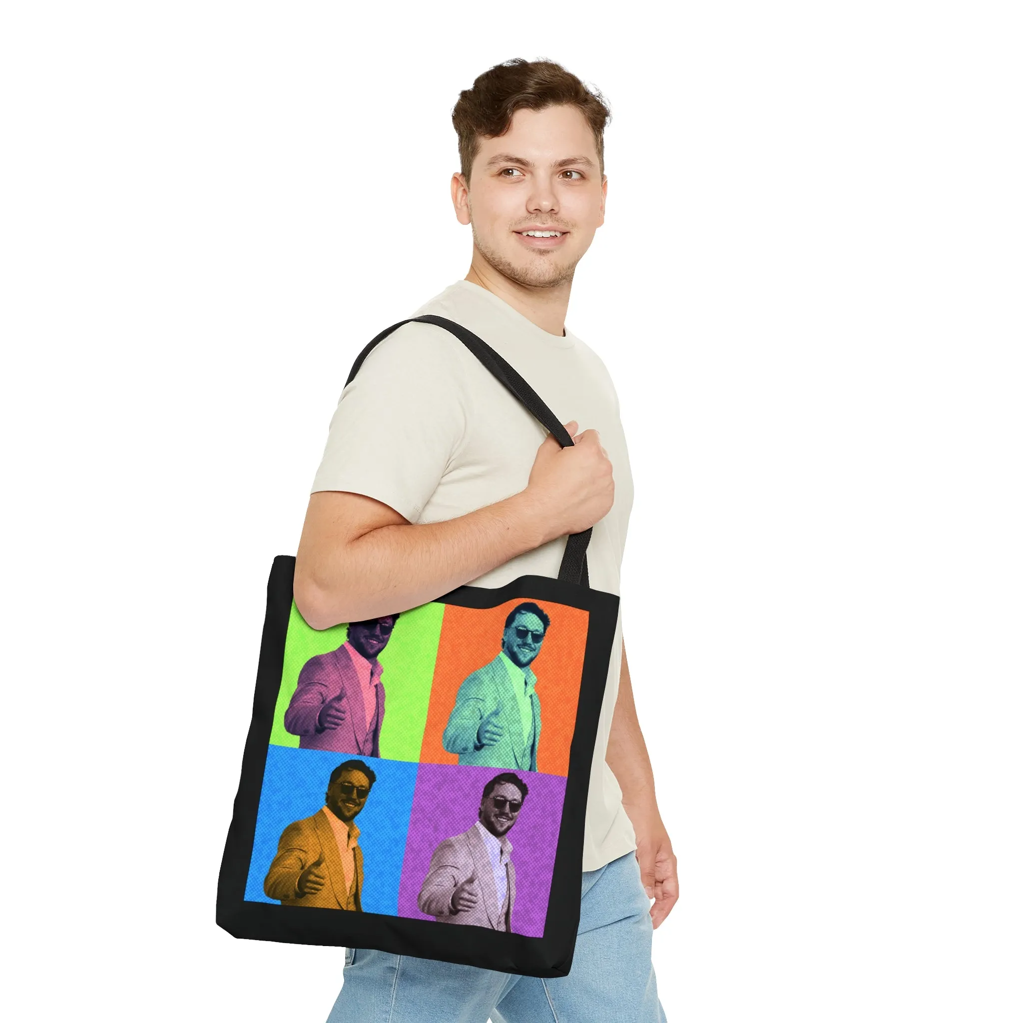 Josh Allen Pop Art Tote Bag, Buffalo Football Bag