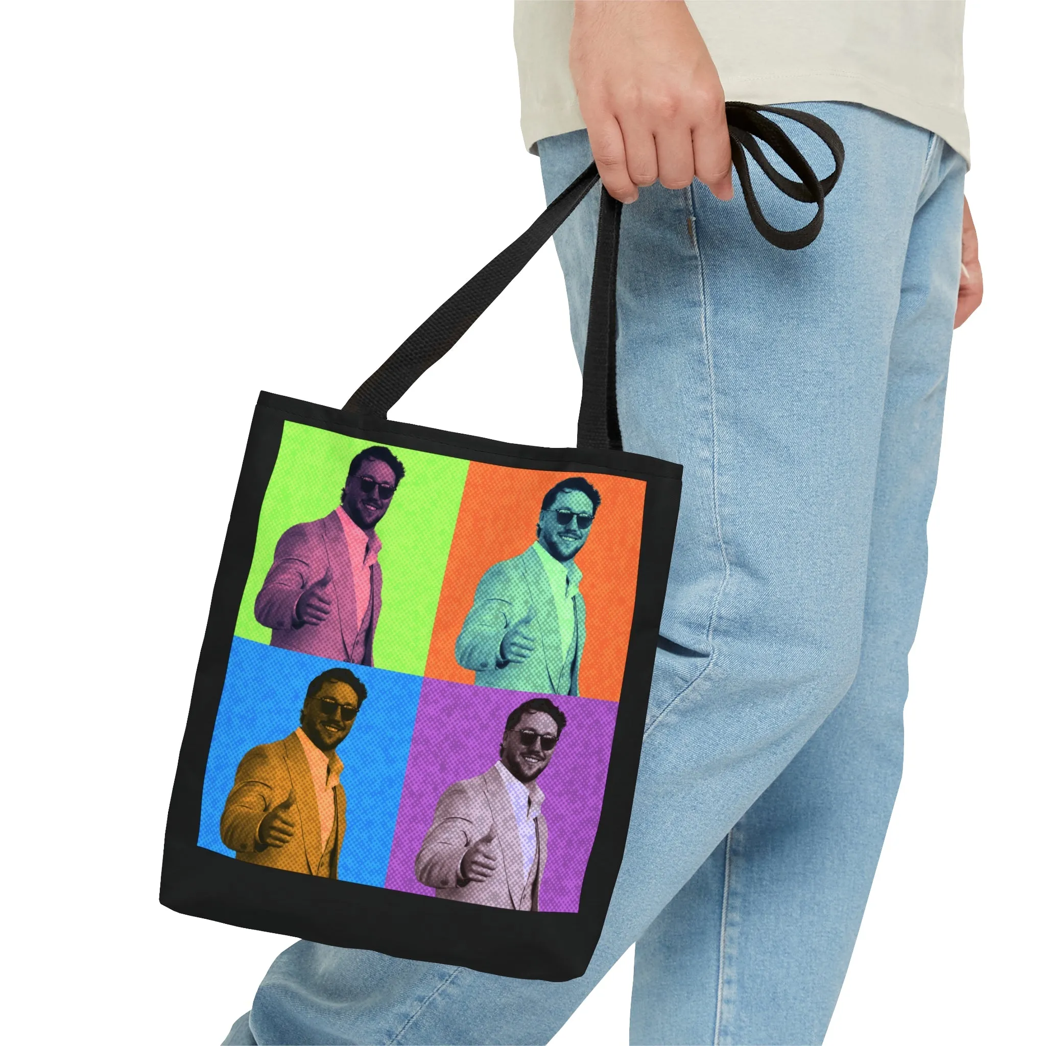 Josh Allen Pop Art Tote Bag, Buffalo Football Bag