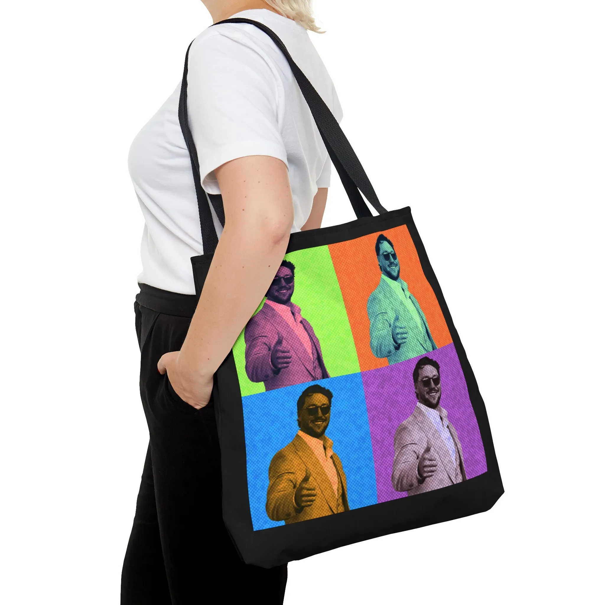 Josh Allen Pop Art Tote Bag, Buffalo Football Bag