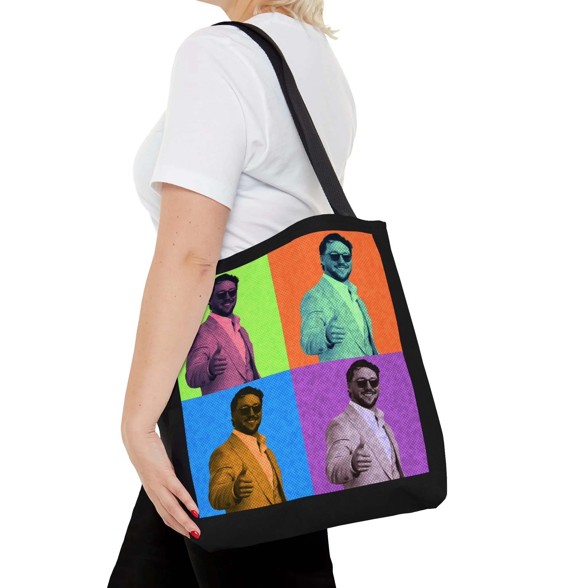 Josh Allen Pop Art Tote Bag, Buffalo Football Bag