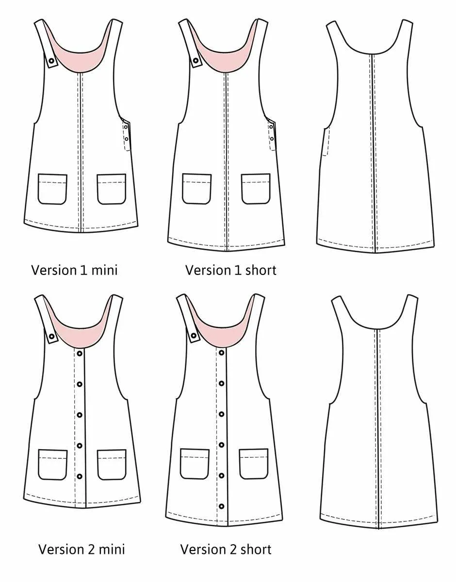 Kid's Toronto Pinafore Dress Sewing Pattern (3y - 12y), Ikatee