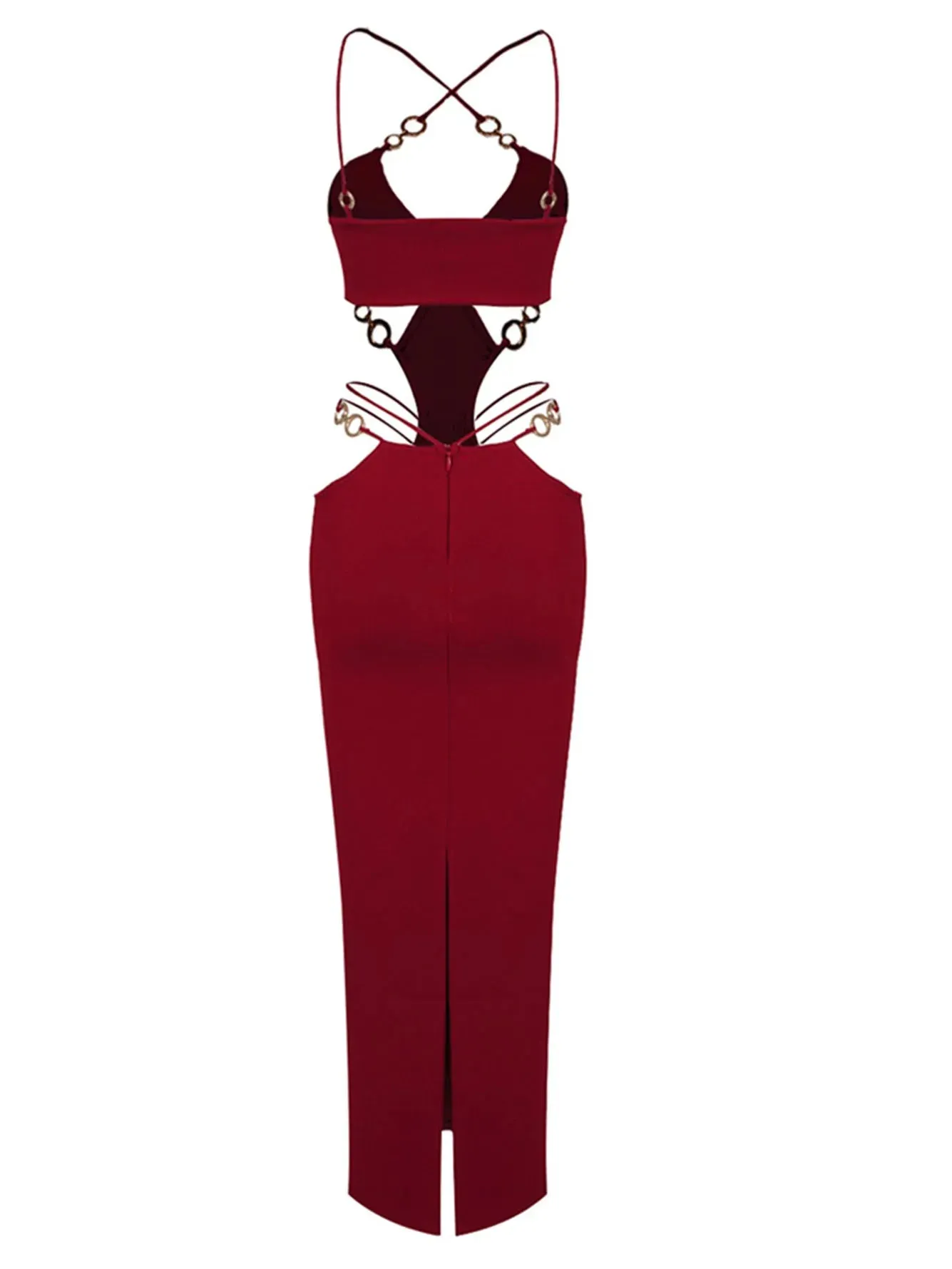 KittenAlarm - Emely Displace Cut-out Detailing Maxi Dress