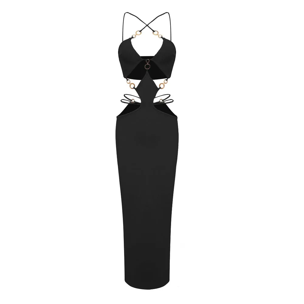 KittenAlarm - Emely Displace Cut-out Detailing Maxi Dress