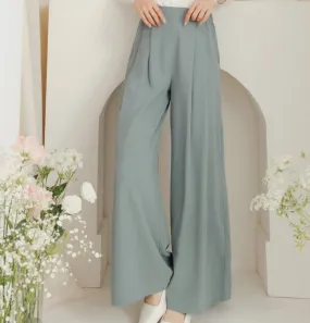 Korean Wrinkle Free High Waist Long Wide Leg Culottes Pants