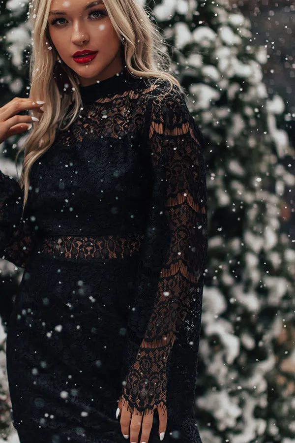 Last Kiss Lace Dress In Black