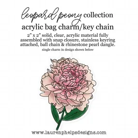 Leopard Peony Key Chain