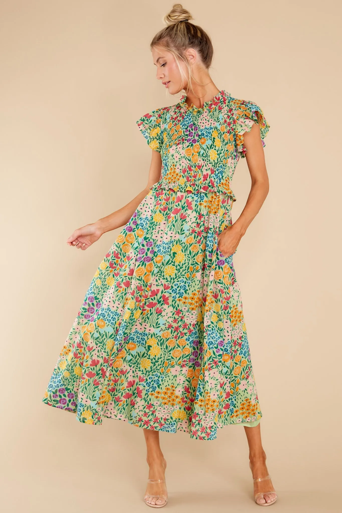 Lila Meadow Mint Dress