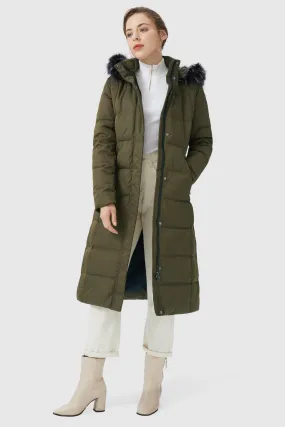 Long Puffer Faux Fur Hood Down Coat