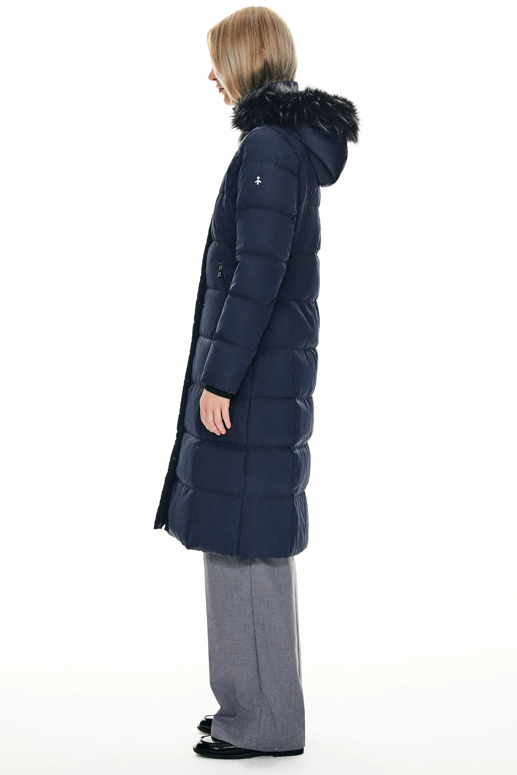 Long Puffer Faux Fur Hood Down Coat