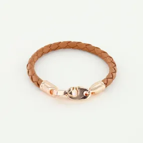 Lure Single Wrap Leather Bracelet with Rose Gold Brummels