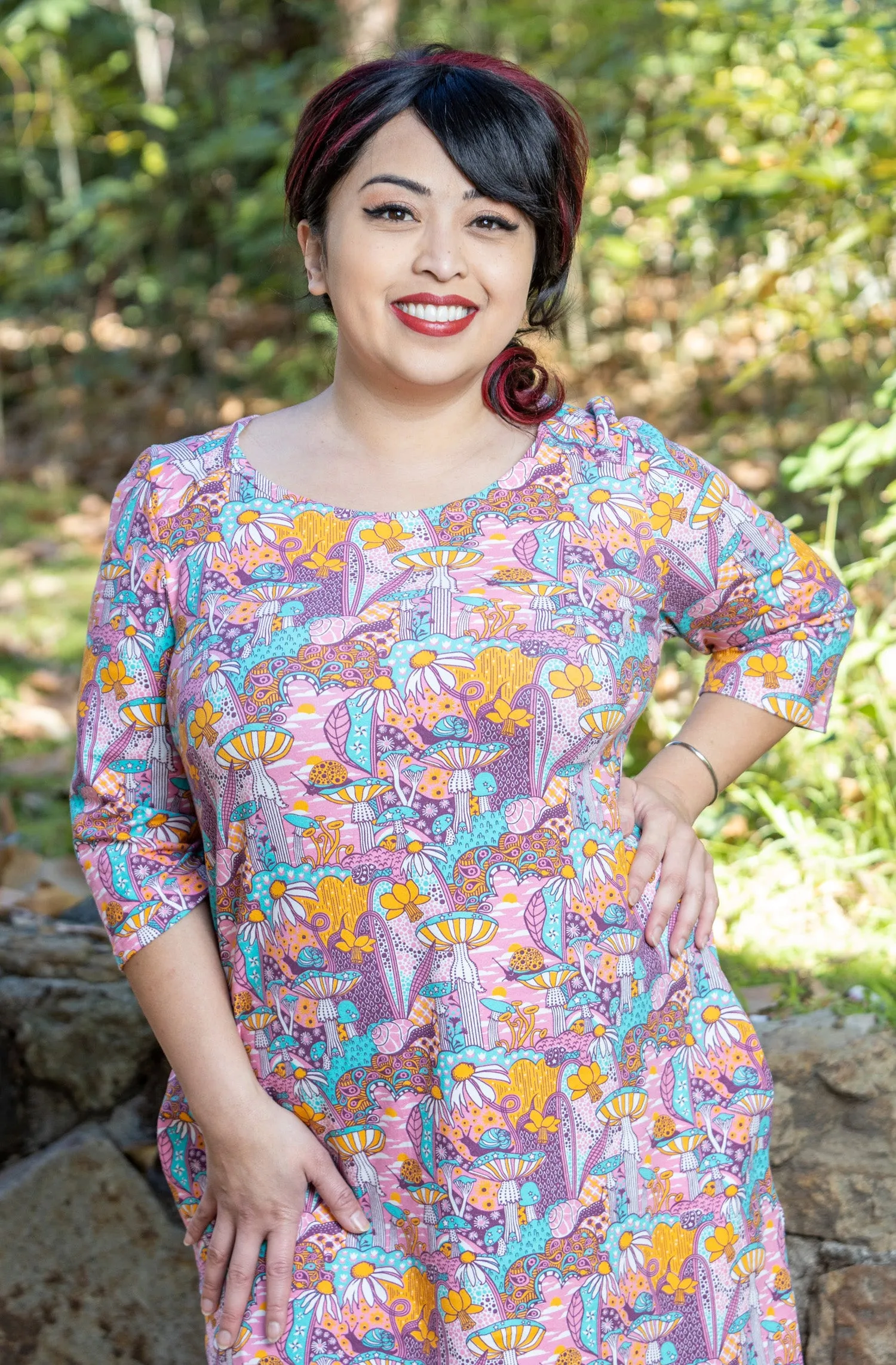 Magnificent Mushrooms Tunic in Pink