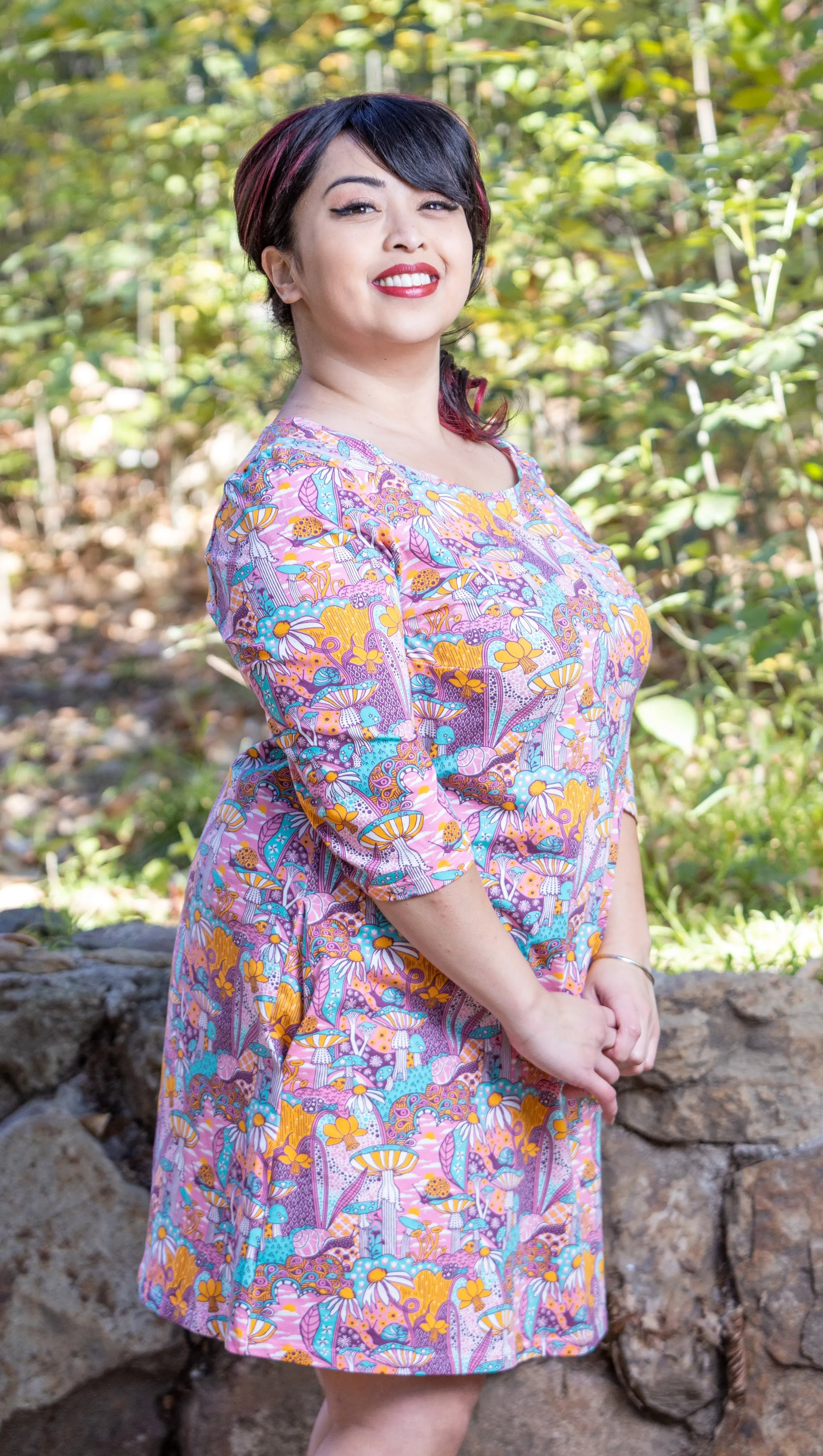 Magnificent Mushrooms Tunic in Pink