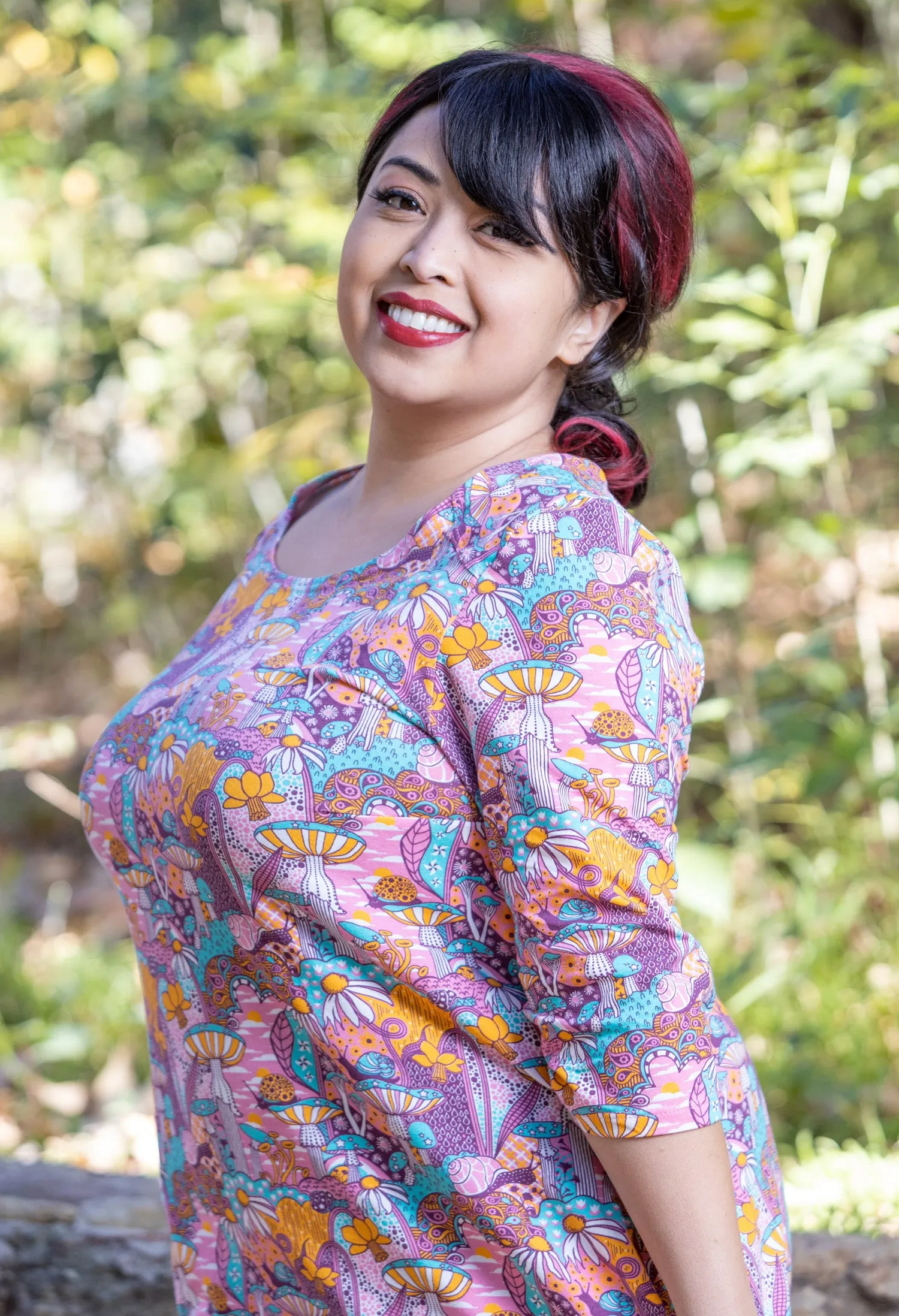 Magnificent Mushrooms Tunic in Pink