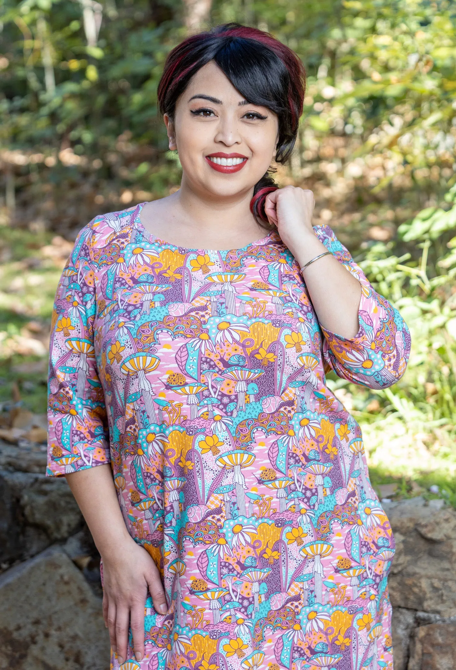 Magnificent Mushrooms Tunic in Pink