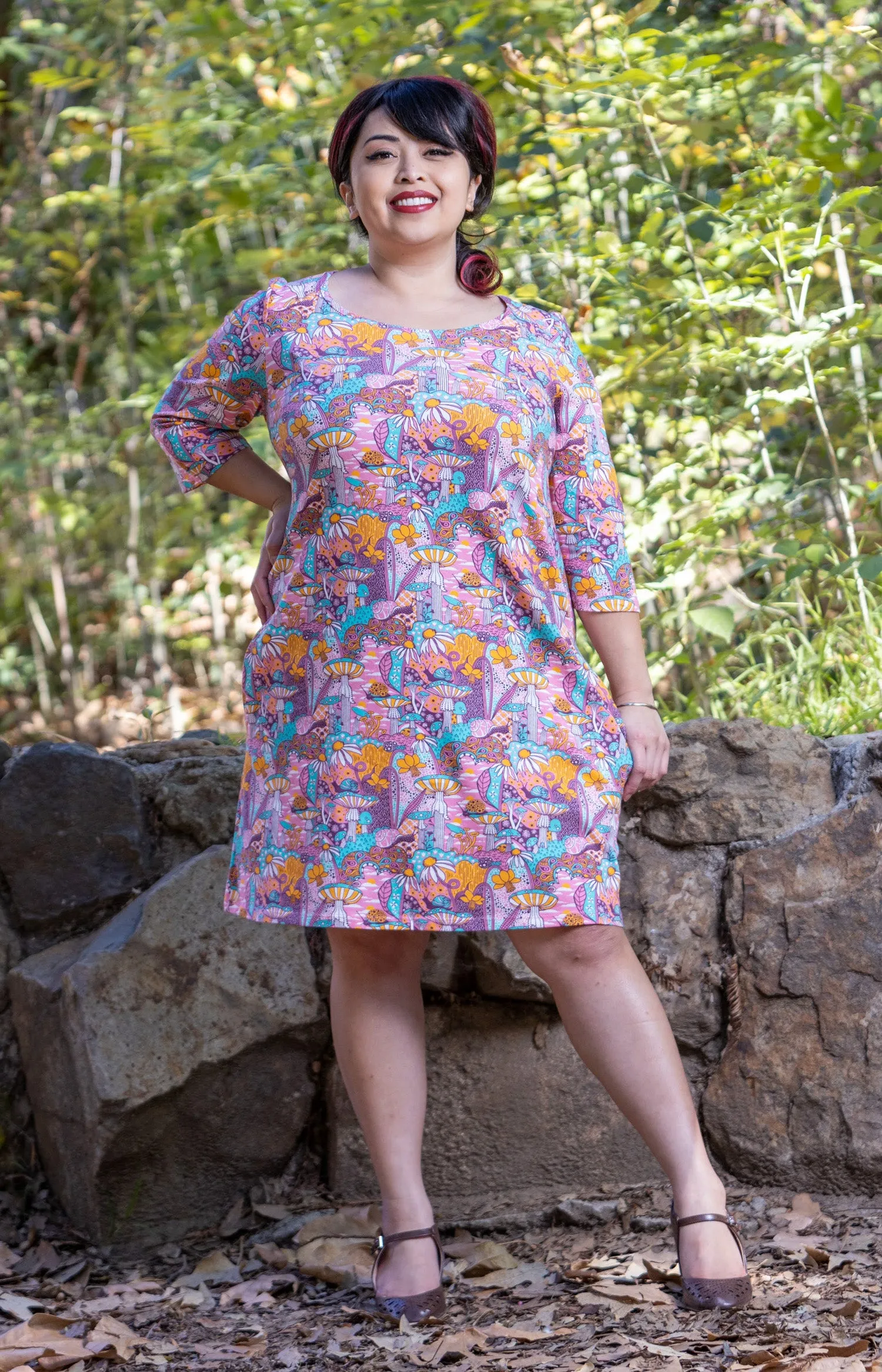 Magnificent Mushrooms Tunic in Pink