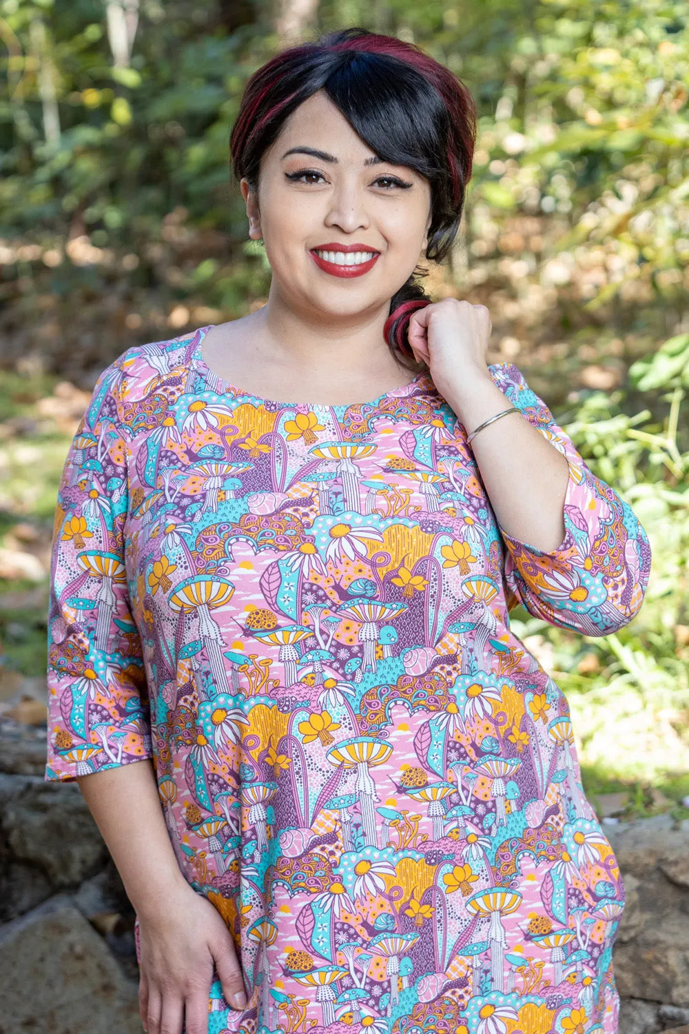 Magnificent Mushrooms Tunic in Pink