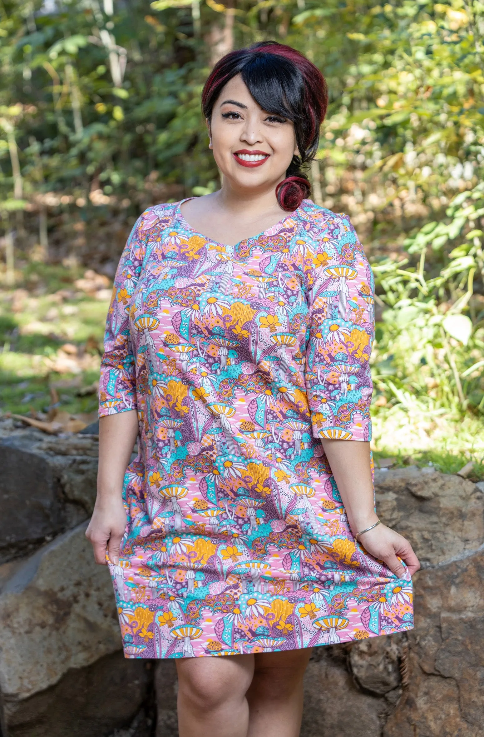 Magnificent Mushrooms Tunic in Pink