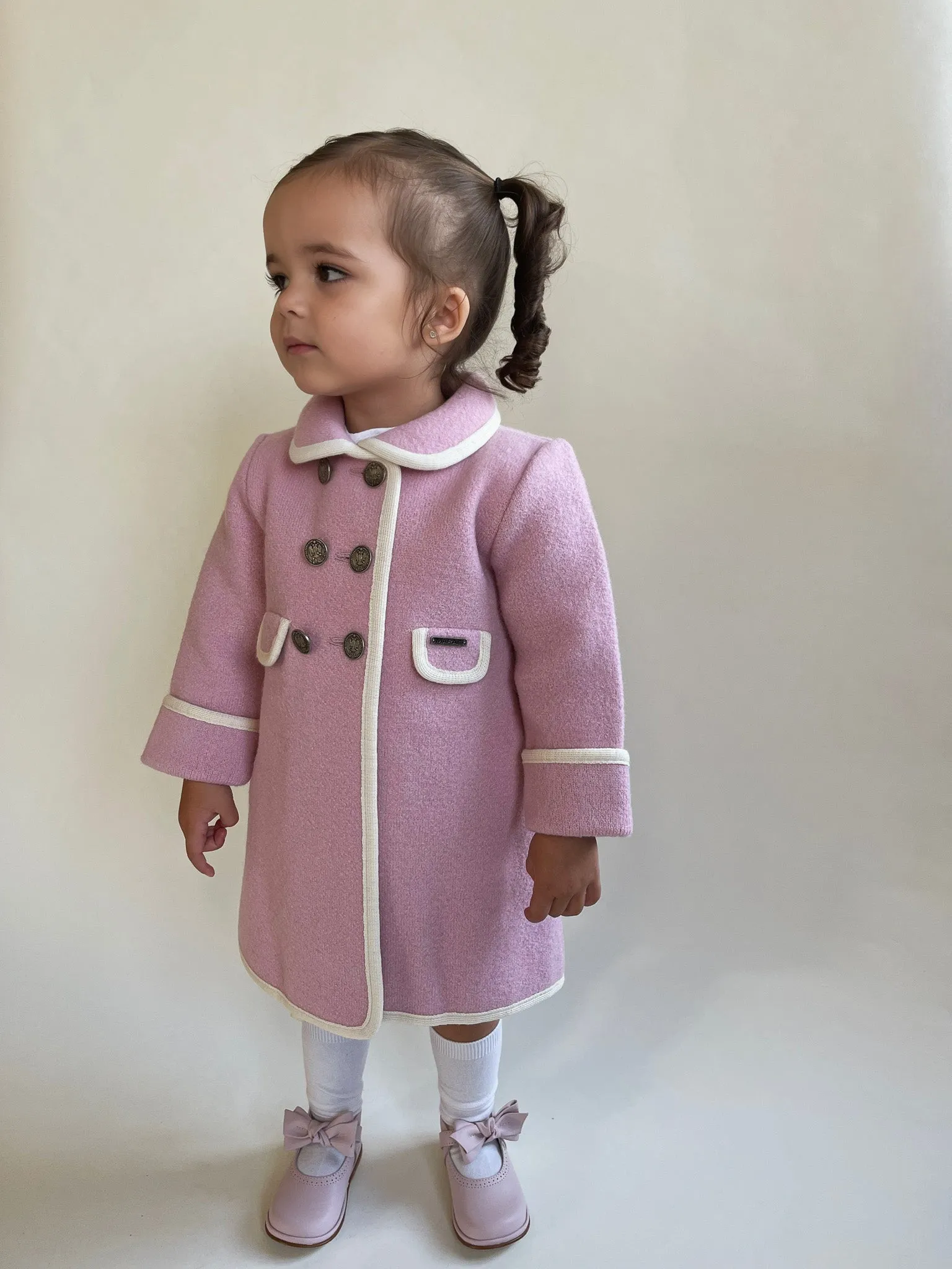 Marae Pink Merino Wool Traditional Coat