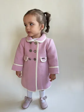 Marae Pink Merino Wool Traditional Coat