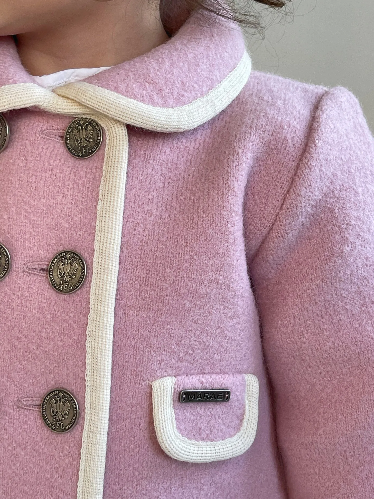 Marae Pink Merino Wool Traditional Coat