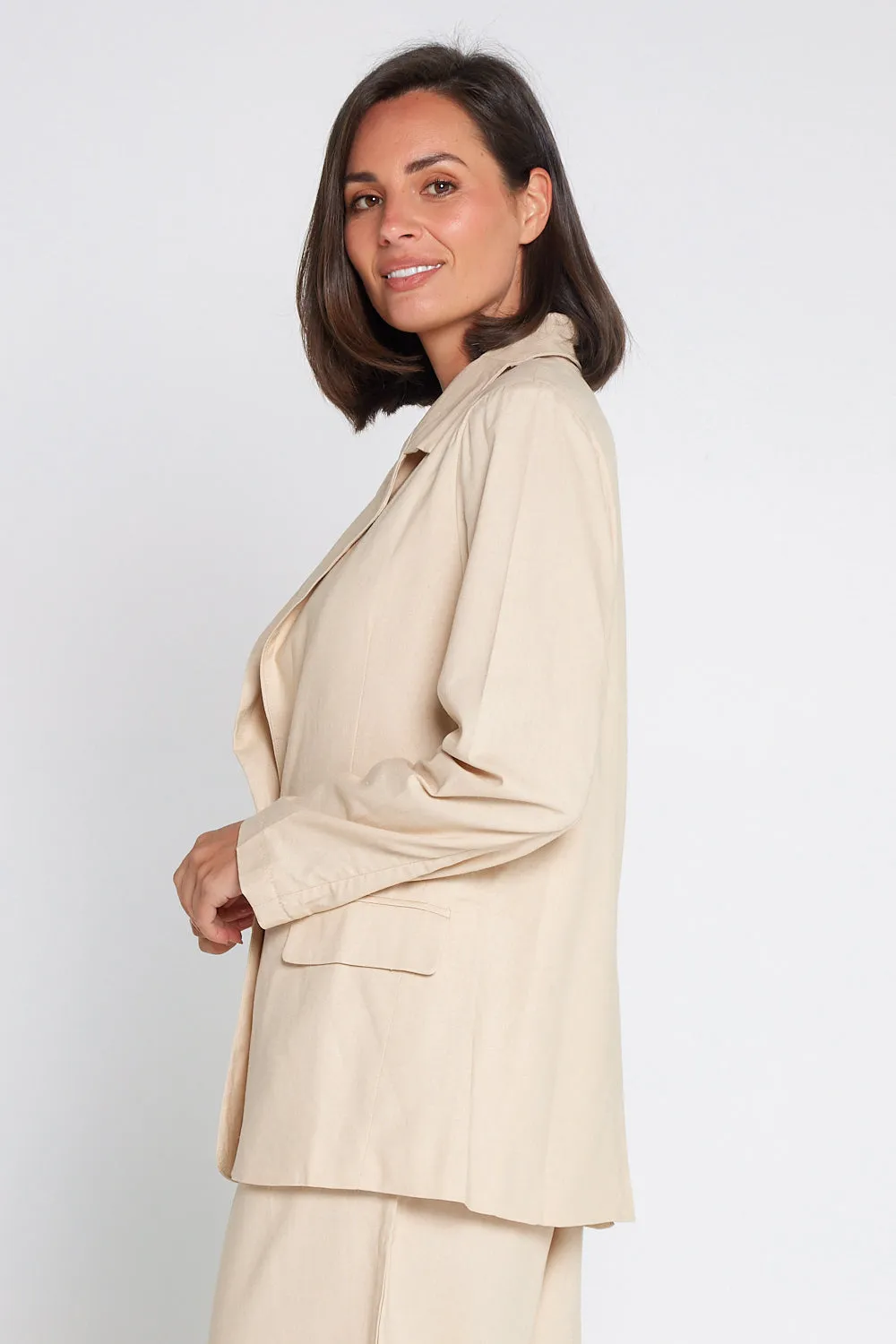 Mayfair Linen Blazer - Cream