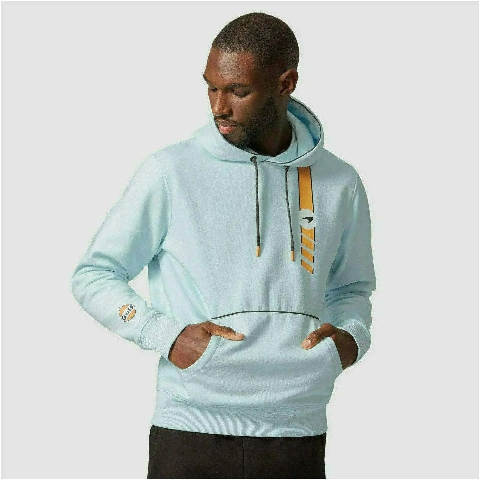 McLaren F1 Gulf Collaboration Racing Stripe Hooded Sweatshirt-Light Blue