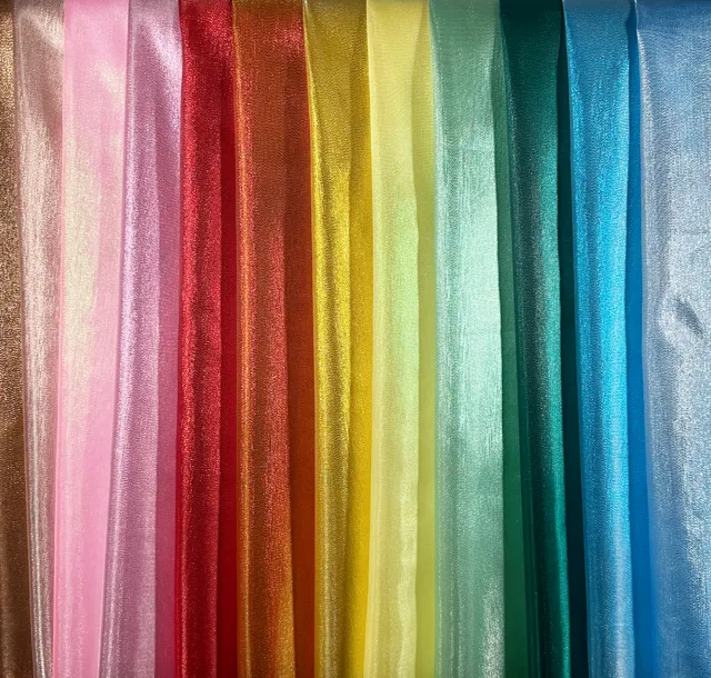 Metallic Shimmer Organza Polyester Fabric 59" 149cm Wide