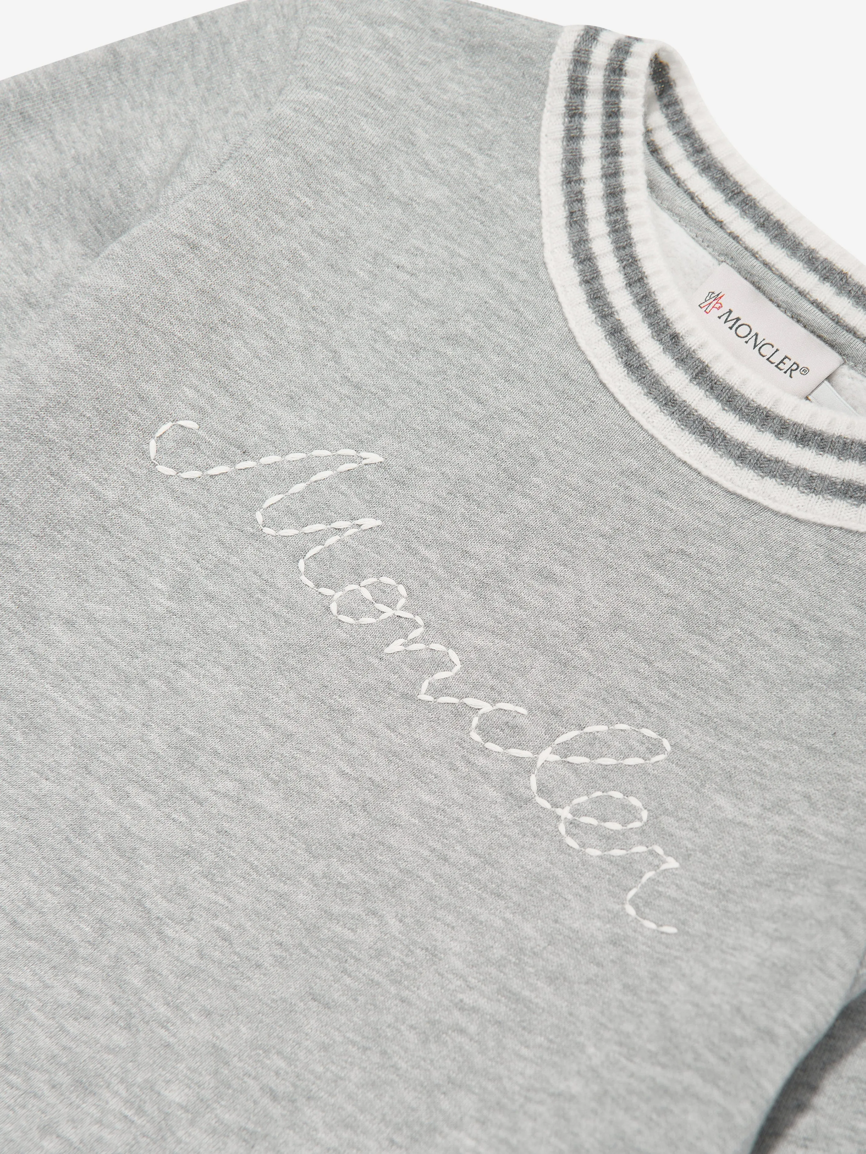 Moncler Enfant Girls Logo Sweater Dress in Grey