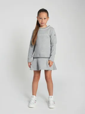 Moncler Enfant Girls Logo Sweater Dress in Grey