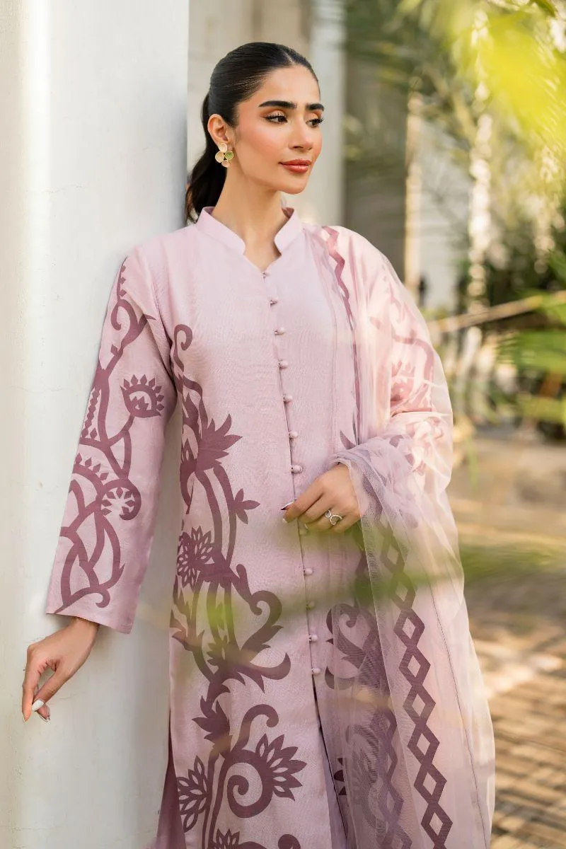 Natasha Kamal - Bonita - pink applique - Cotton net lined with cotton silk - 3 Piece