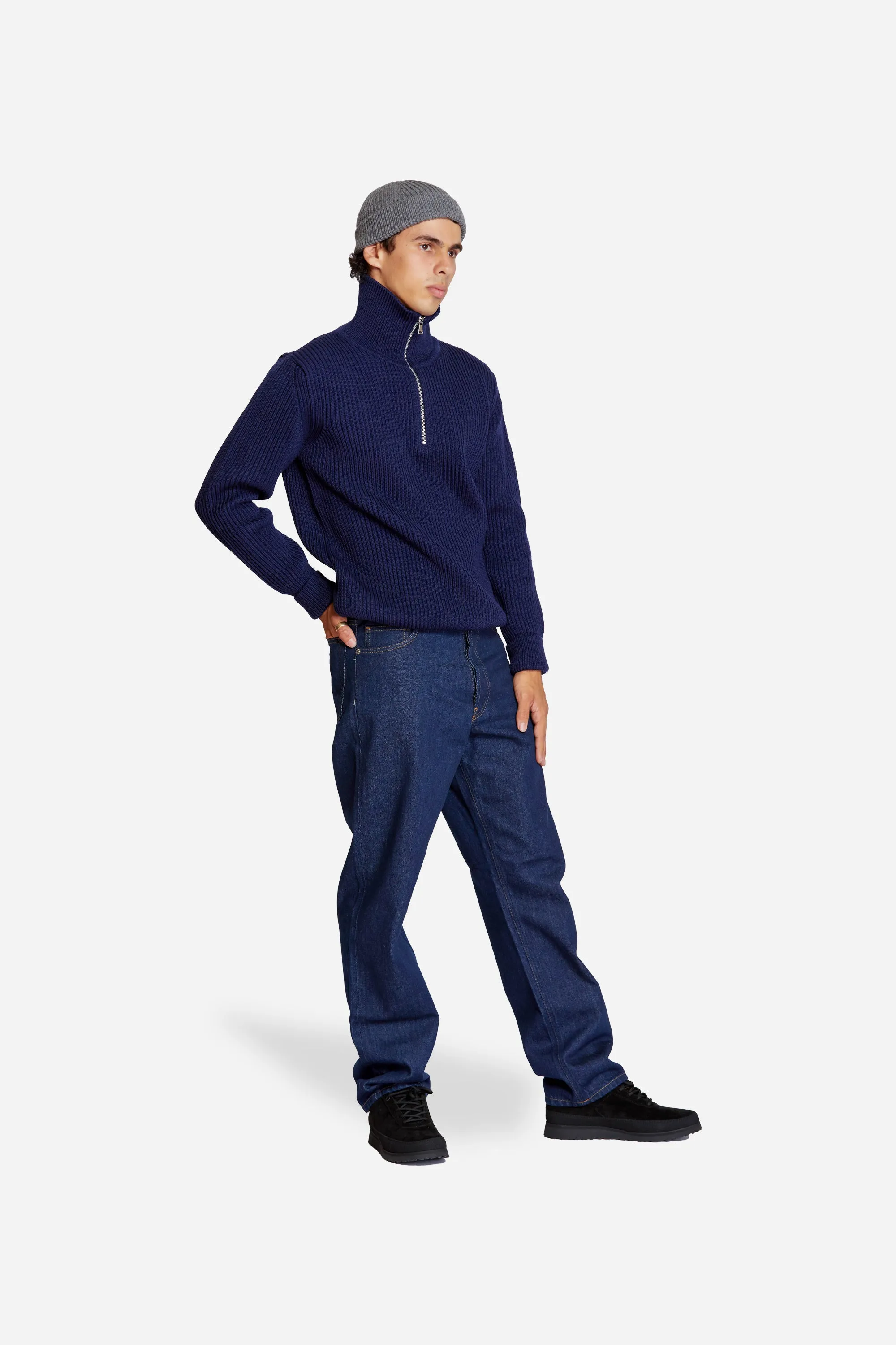 Navy Half Zip Royal Blue