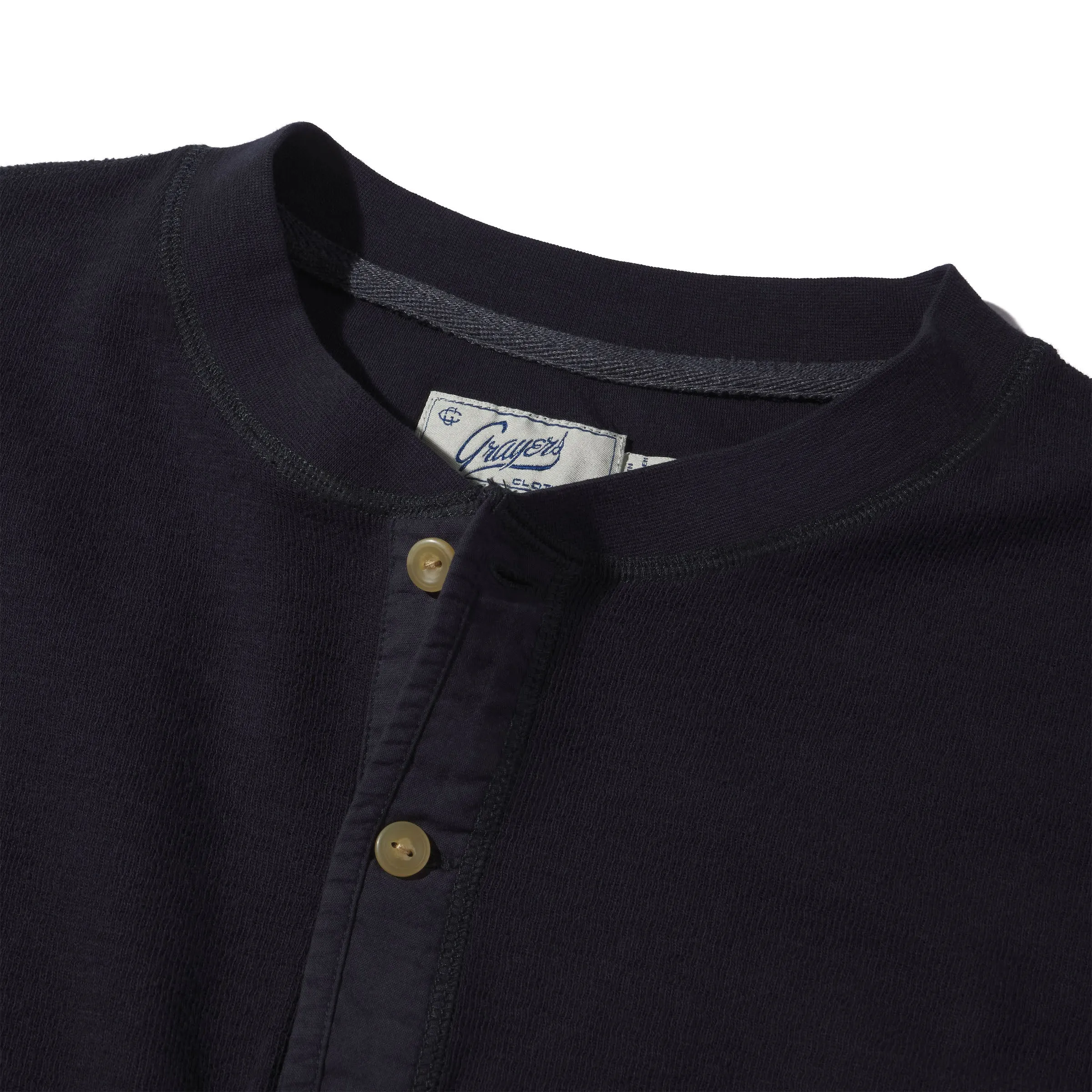 New Windsor Double Cloth Henley - Dunmore Navy