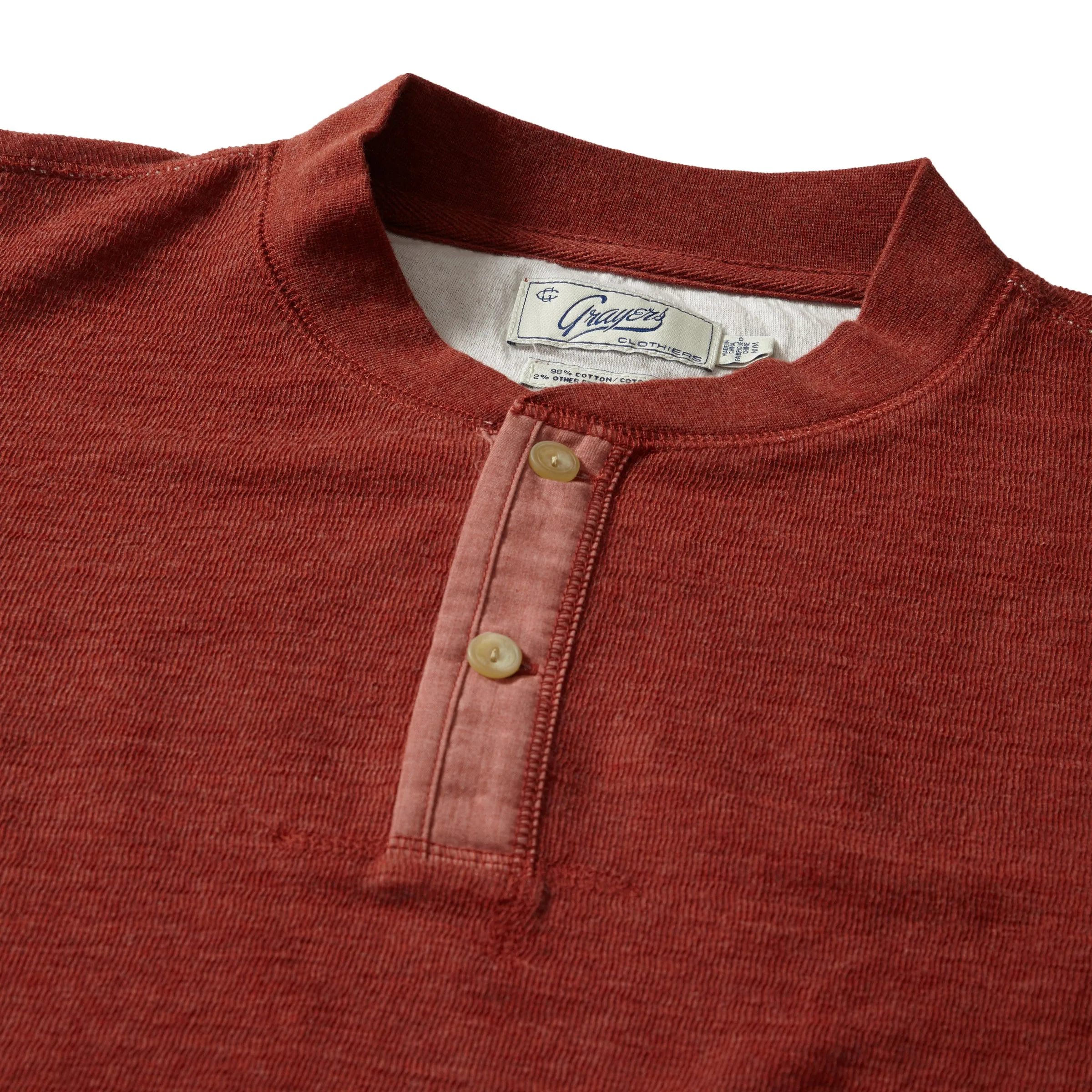 New Windsor Double Cloth Henley - Rust