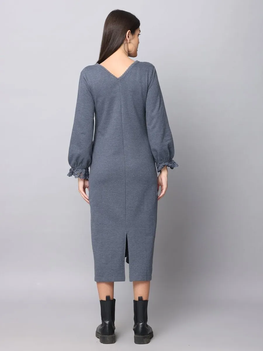 Night Shadow Maternity Sweater Dress With Nursing