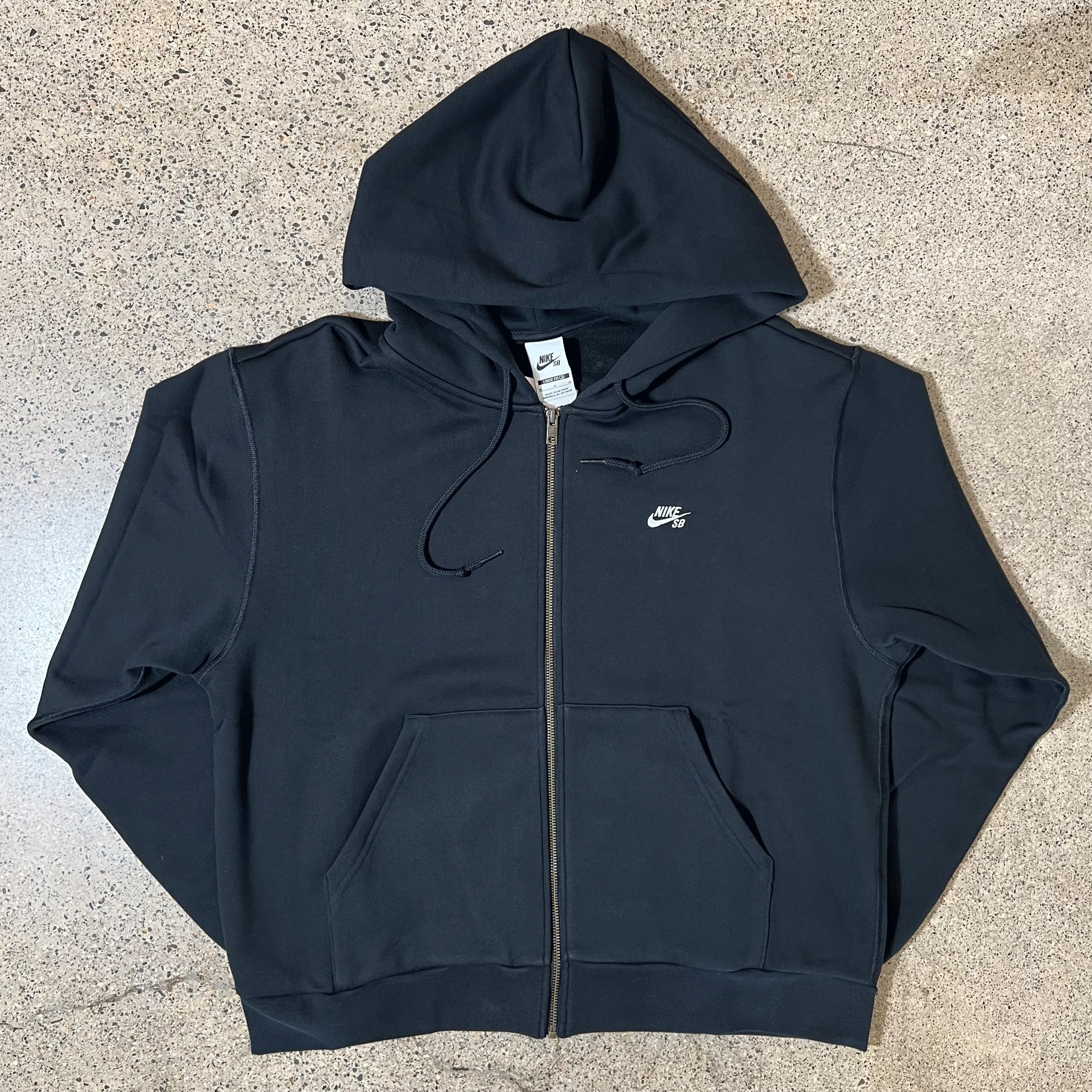 NIKE SB FLEECE ZIP HOODIE - BLACK