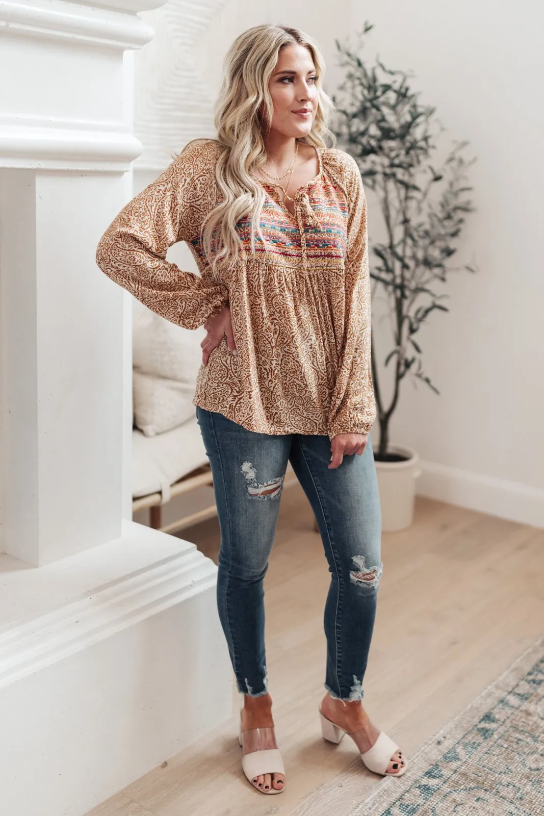 Open Sky Boho Tunic in Marigold