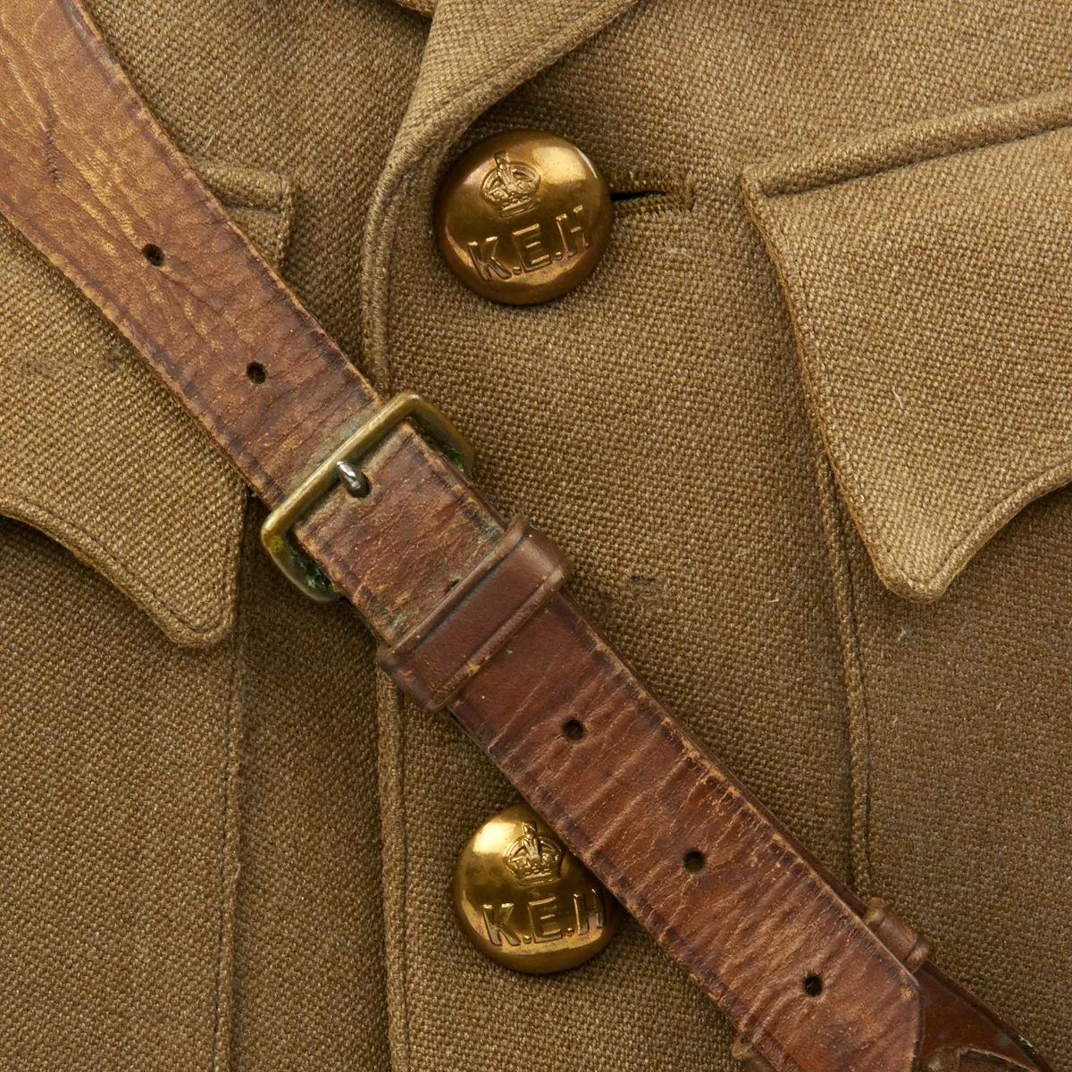 Original British WWI Major's Tunic and Sam Brown Belt Set from King Edward's Horse Regiment