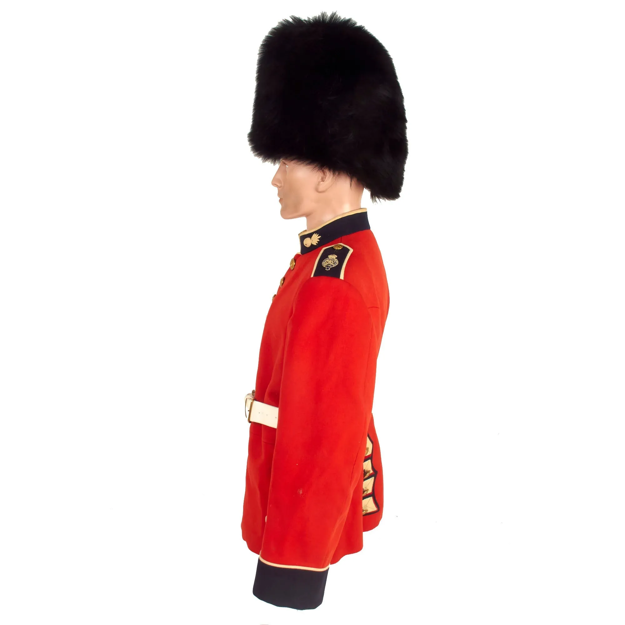 Original Canadian Late 20th Century Canadian Grenadier Guards Bearskin Helmet and Uniform Set With Boots