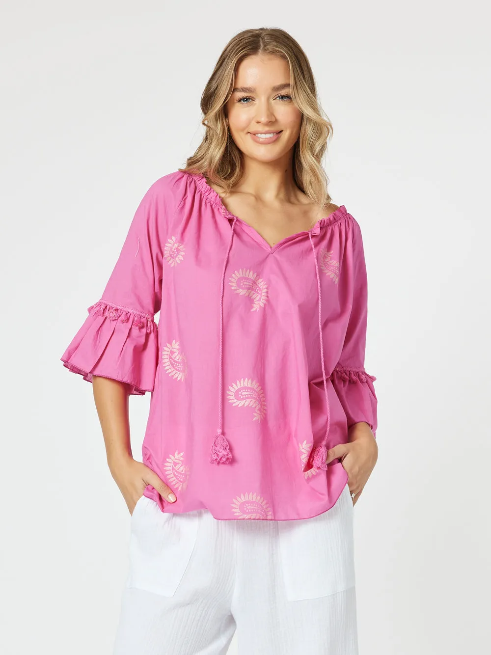 Paisley Shirt - Hot Pink