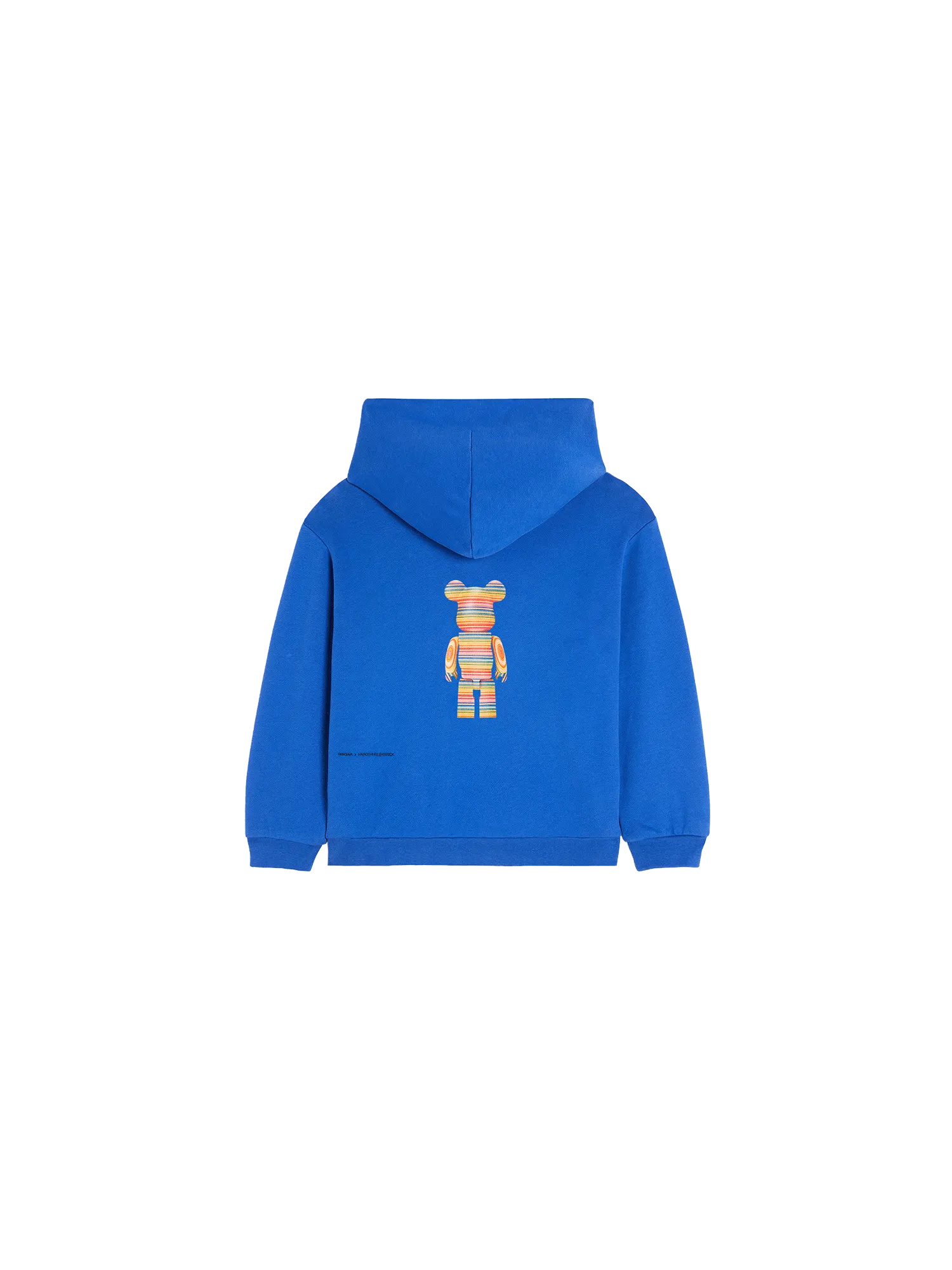 Pangaia x Haroshi BE@RBRICK™ Kids Hoodie—cobalt blue