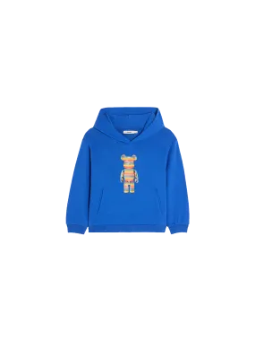 Pangaia x Haroshi BE@RBRICK™ Kids Hoodie—cobalt blue