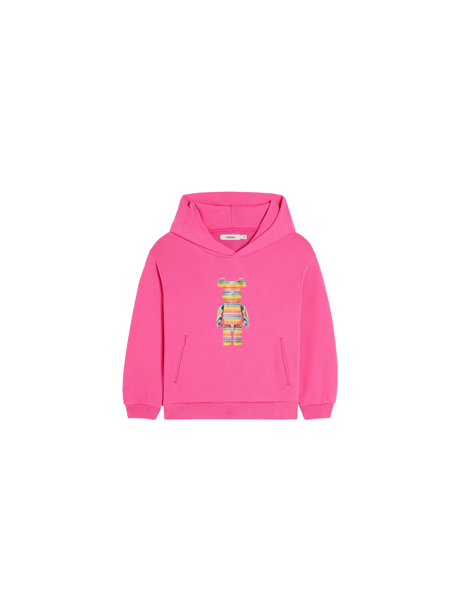 Pangaia x Haroshi BE@RBRICK™ Kids Hoodie—flamingo pink