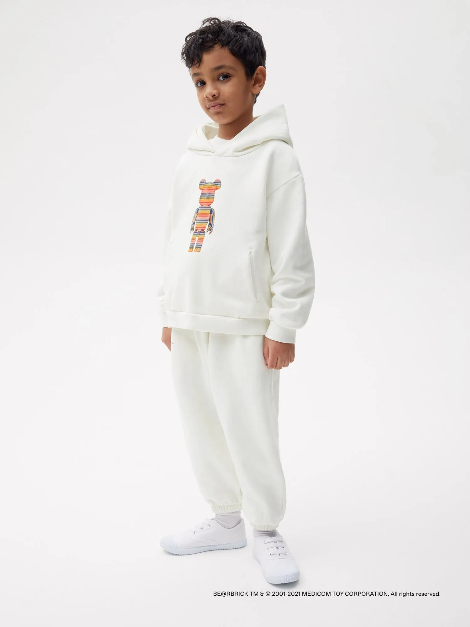 Pangaia x Haroshi BE@RBRICK™ Kids Hoodie—off-white