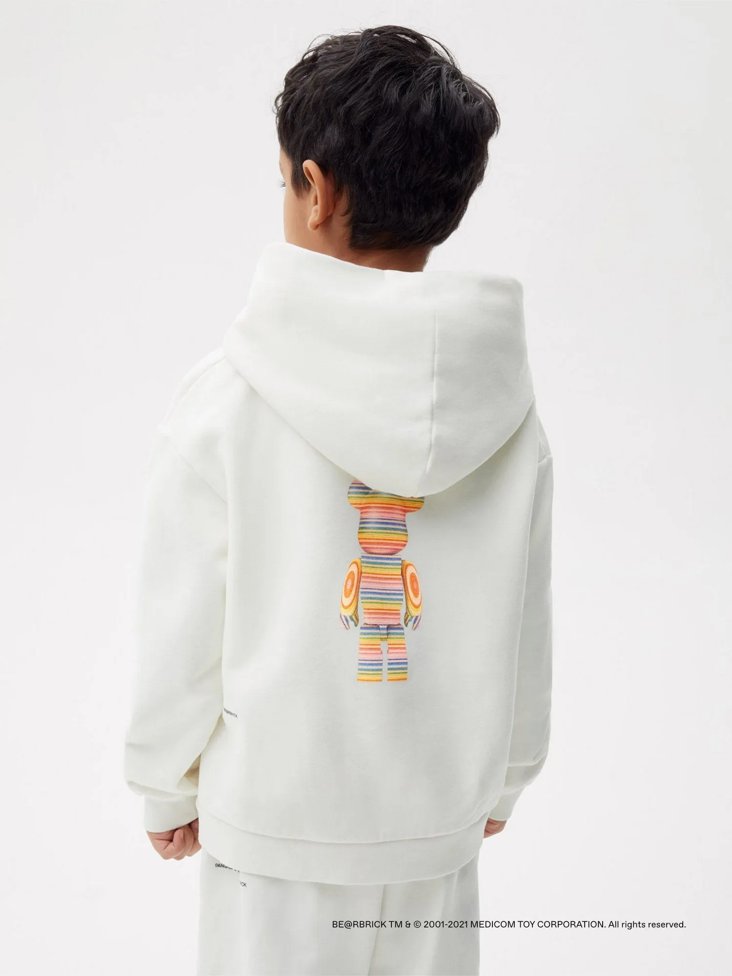 Pangaia x Haroshi BE@RBRICK™ Kids Hoodie—off-white