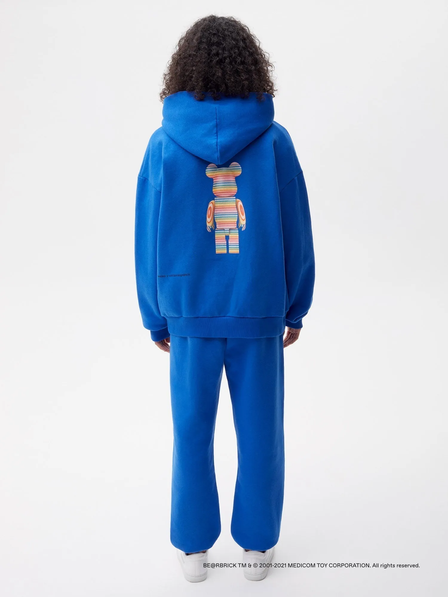 Pangaia x Haroshi BE@RBRICK™ Recycled Cotton Hoodie—cobalt blue