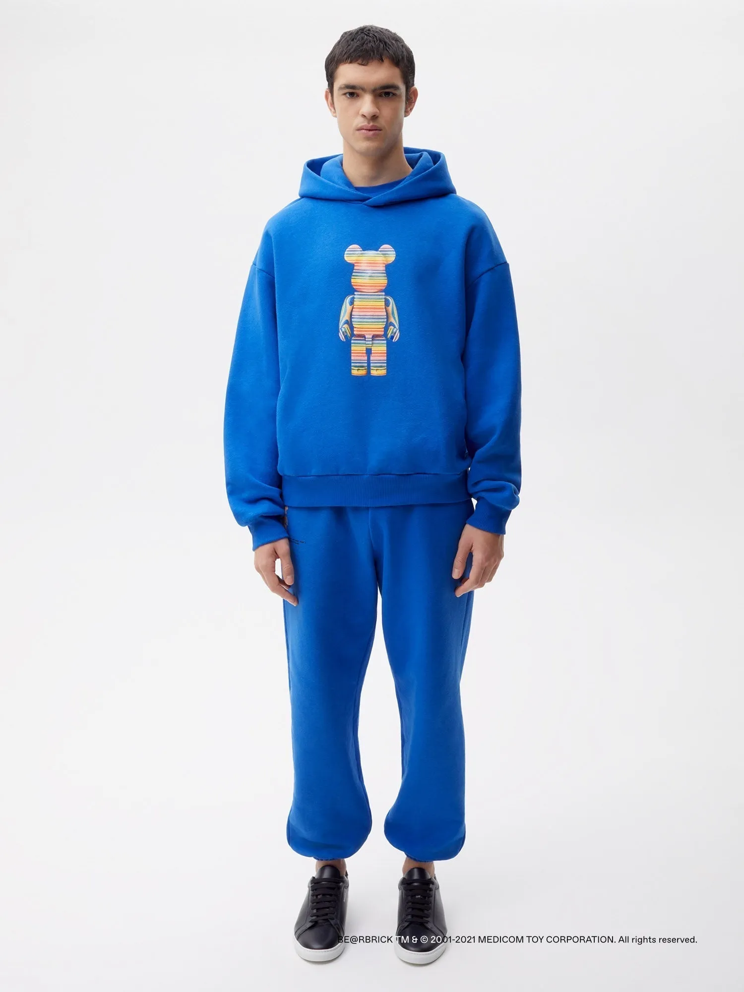 Pangaia x Haroshi BE@RBRICK™ Recycled Cotton Hoodie—cobalt blue