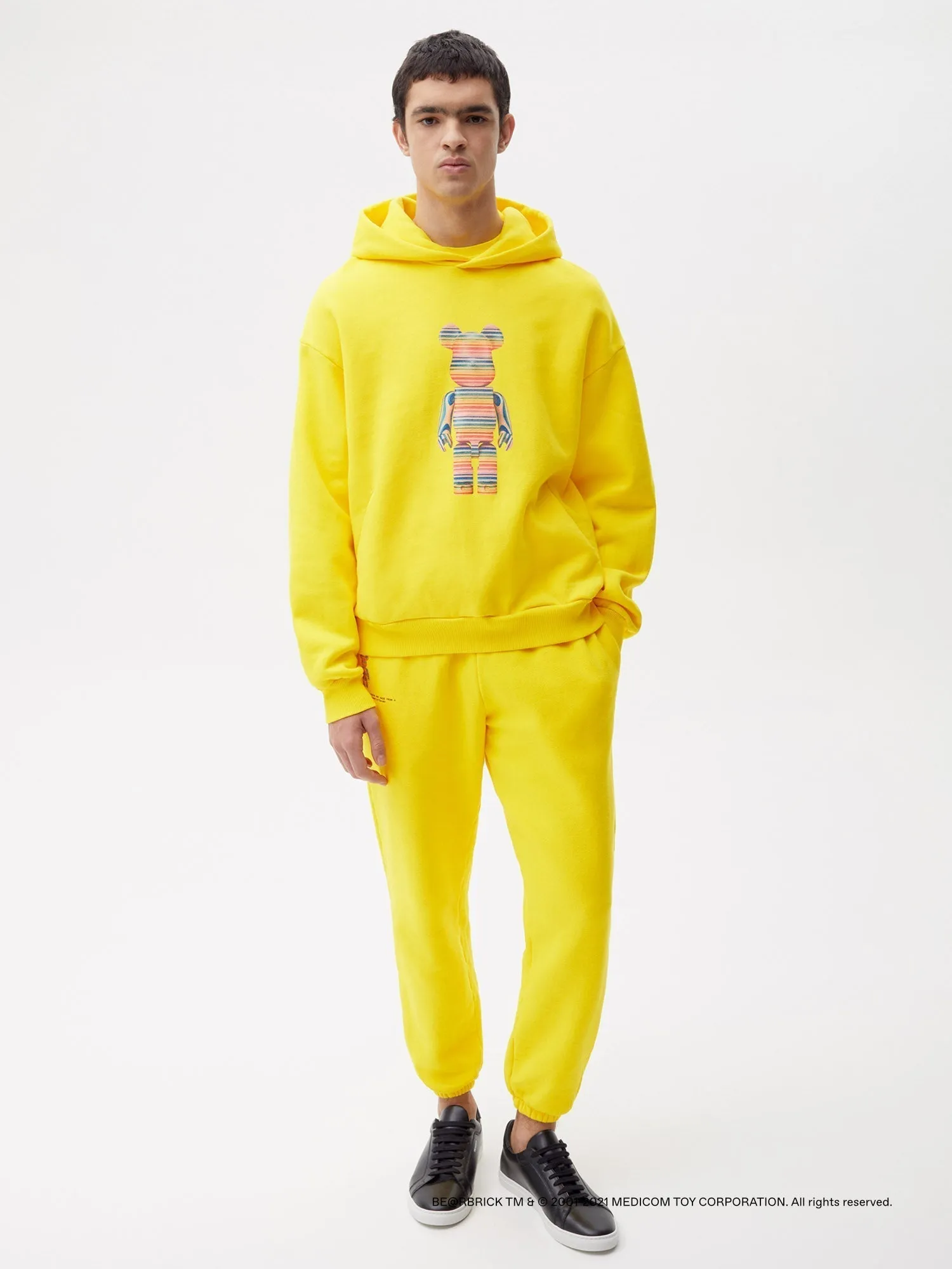 Pangaia x Haroshi BE@RBRICK™ Recycled Cotton Hoodie—saffron yellow